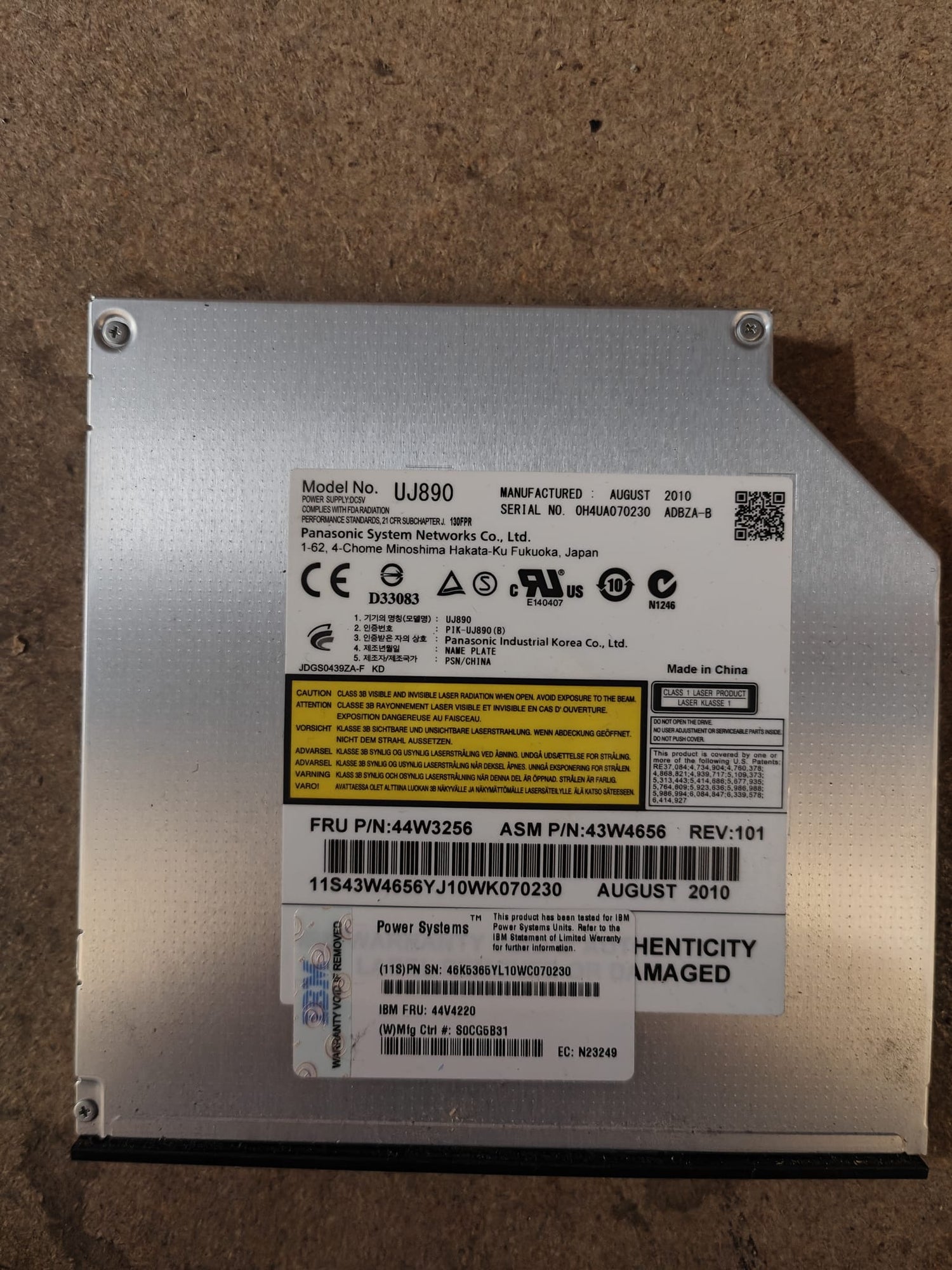 IBM UltraSlim Enhanced SATA Internal RW DVD Optical Drive 43W4656 44W3256 2nd :44W3256 44V4220: Alt () Other //