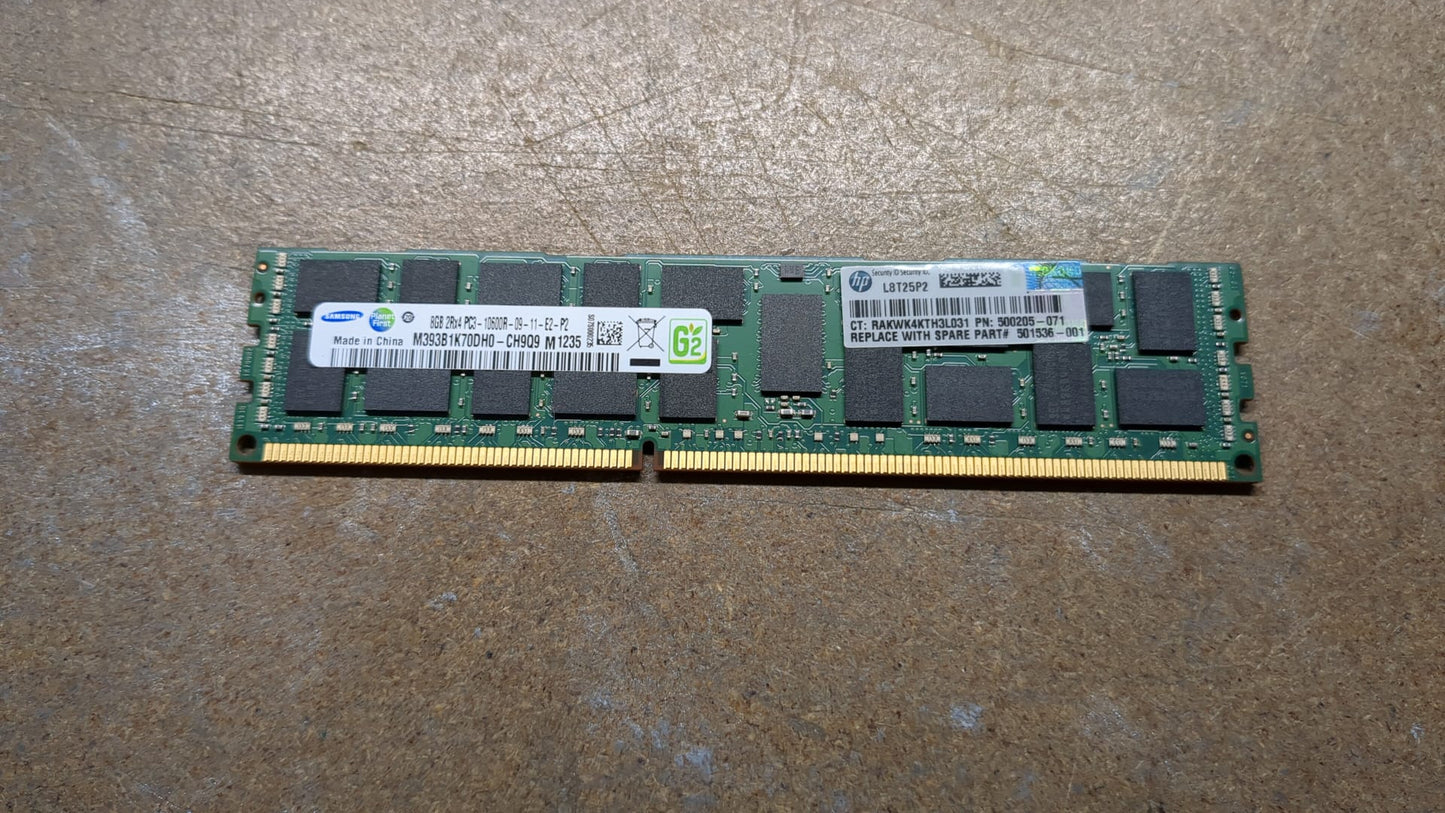 500205-071 HP 8GB RAM 500662-B21 501536-001 DDR3 2RX4 PC3-10600R