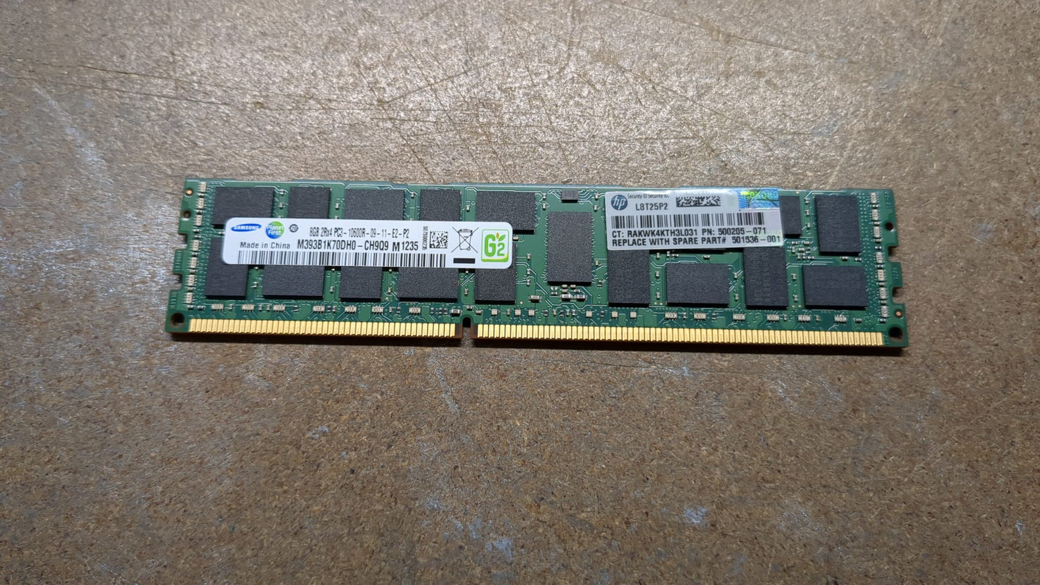 500205-071 HP 8GB RAM 500662-B21 501536-001 DDR3 2RX4 PC3-10600R  2nd :500662-B21: Alt (501536-001) Other //