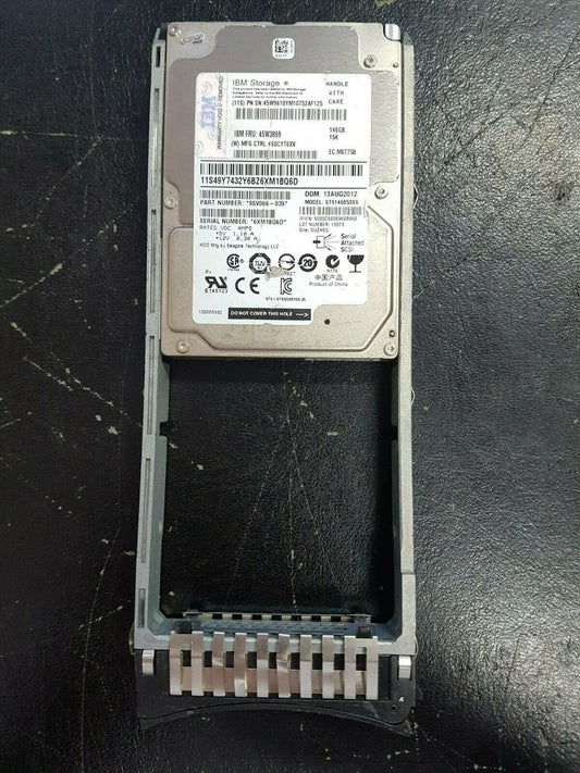 45W3869 IBM 146GB 15K SAS Hard Disk Drive 2nd :45W3869: Alt ( 45W6591 ) Other / Seagate ST9146852SS 9FU066-039 /