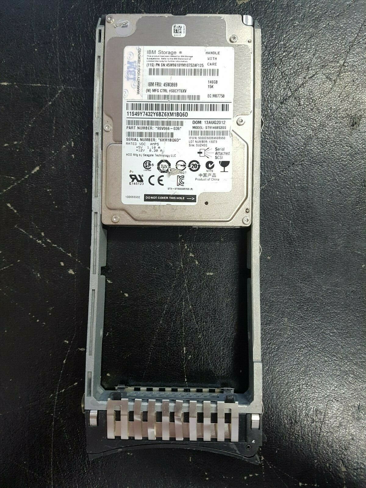 45W3869 IBM 146GB 15K SAS Hard Disk Drive 2nd :45W3869: Alt ( 45W6591 ) Other / Seagate ST9146852SS 9FU066-039 /