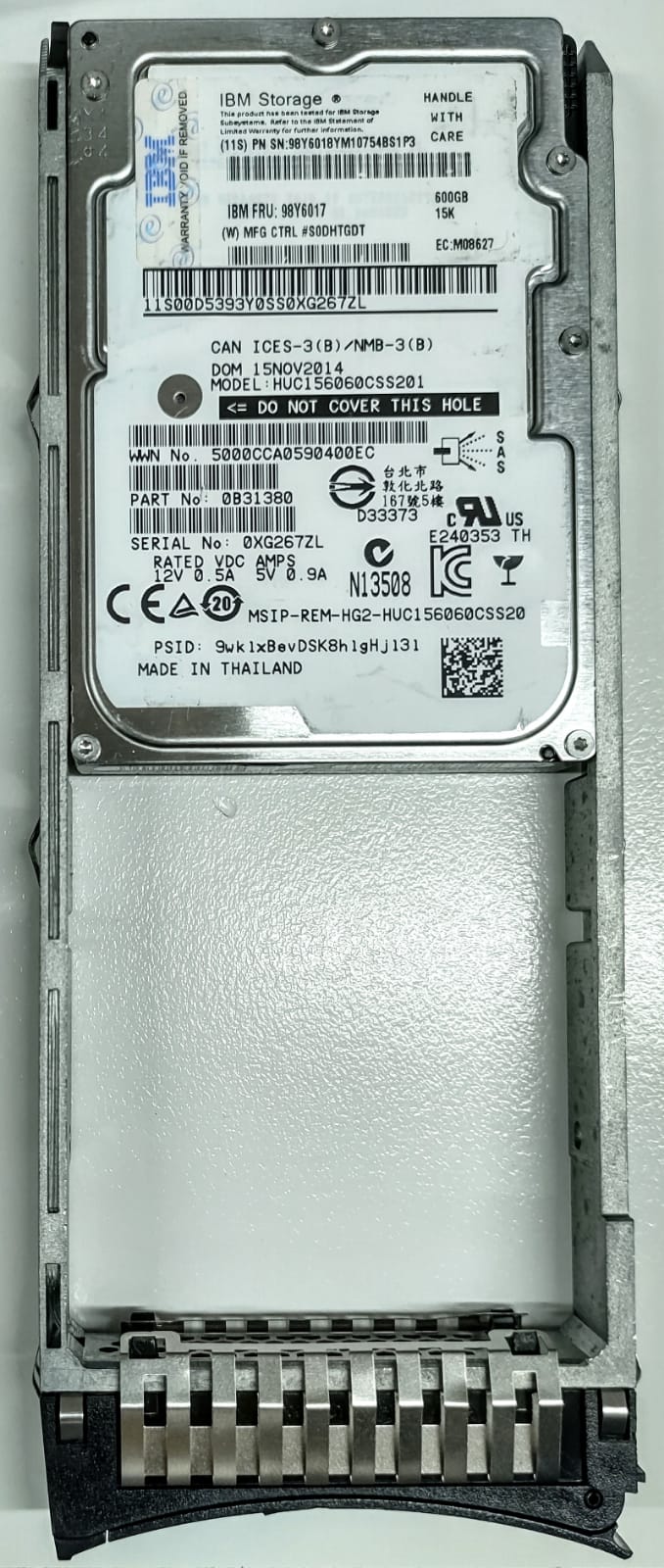 98Y6017 IBM DS88XX 600GB 15K 2.5" SED SAS HDD