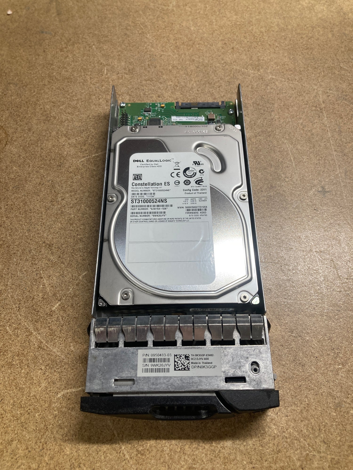 K3GGP_PS4000 Dell Equallogic 1TB 7.2K 3G 3.5inch SATA HDD For EqualLogic PS4000 K3GGP 2nd :0K3GGP: Alt (ST31000524NS) Other //