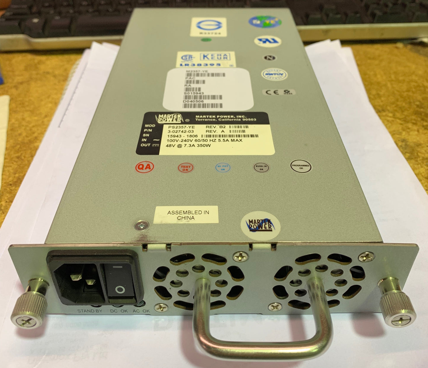 3-02742-03 Martek Power 350W Power Supply for Dell Quantum IBM Tape library 2nd :: Alt() Other//