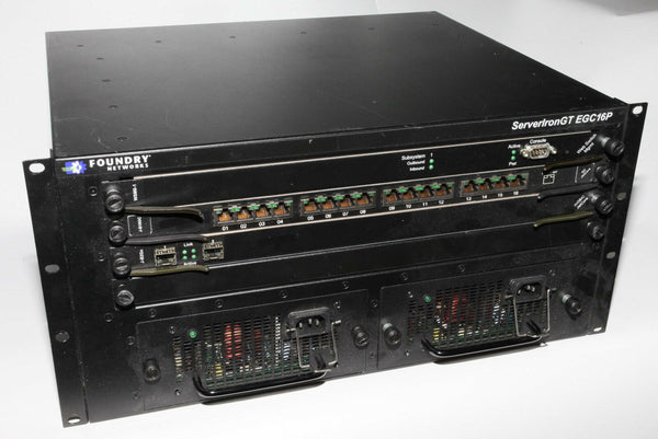 Foundry Networks Server Iron GT EGC16-MN B4000 Chassis  1 PSU Modular Switch PN:SI-GT-EGC16